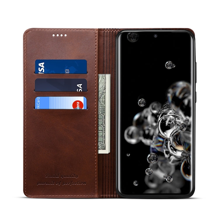 For Samsung Galaxy S20 Ultra Calf Texture Horizontal Flip Leather Phone Case