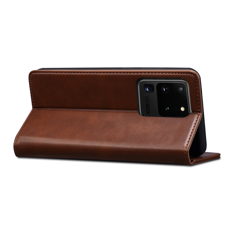 For Samsung Galaxy S20 Ultra Calf Texture Horizontal Flip Leather Phone Case