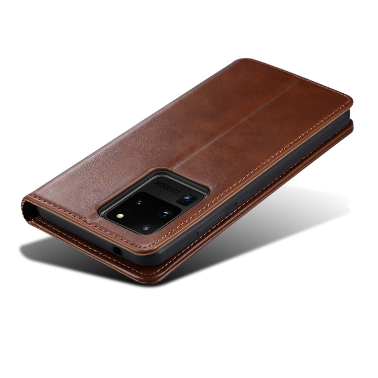 For Samsung Galaxy S20 Ultra Calf Texture Horizontal Flip Leather Phone Case