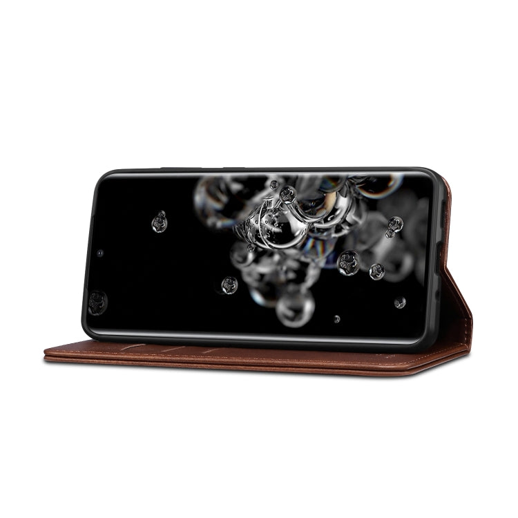For Samsung Galaxy S20 Ultra Calf Texture Horizontal Flip Leather Phone Case
