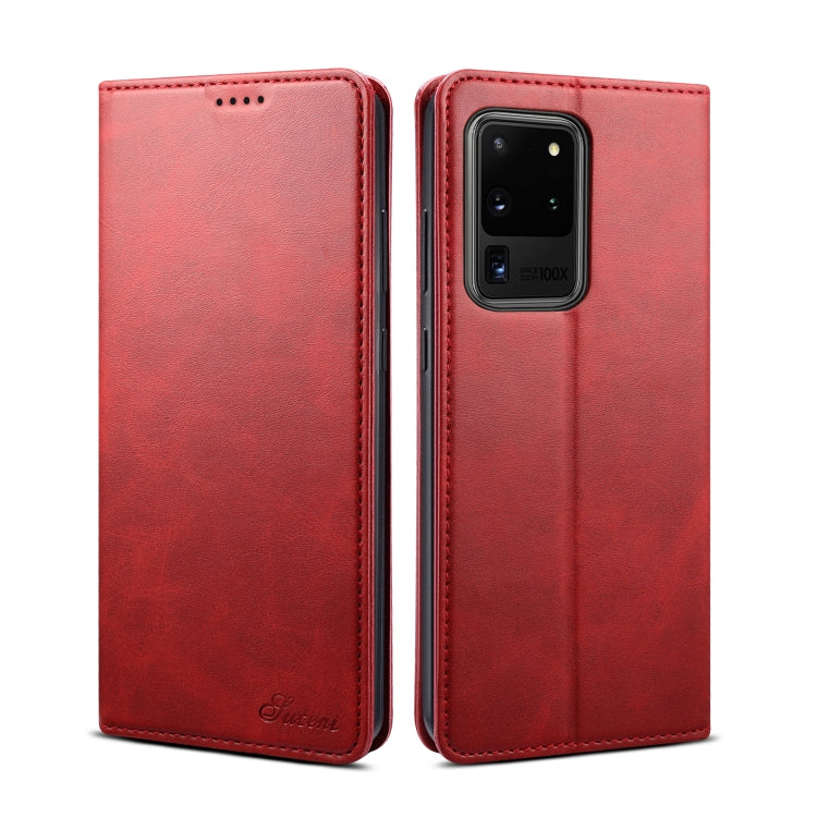 For Samsung Galaxy S20 Ultra Calf Texture Horizontal Flip Leather Phone Case