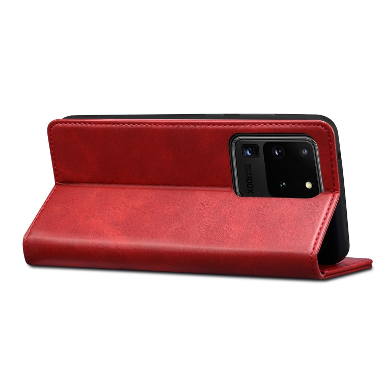 For Samsung Galaxy S20 Ultra Calf Texture Horizontal Flip Leather Phone Case