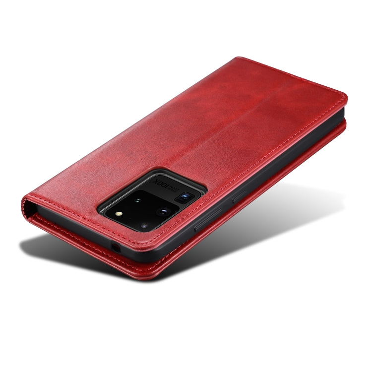 For Samsung Galaxy S20 Ultra Calf Texture Horizontal Flip Leather Phone Case