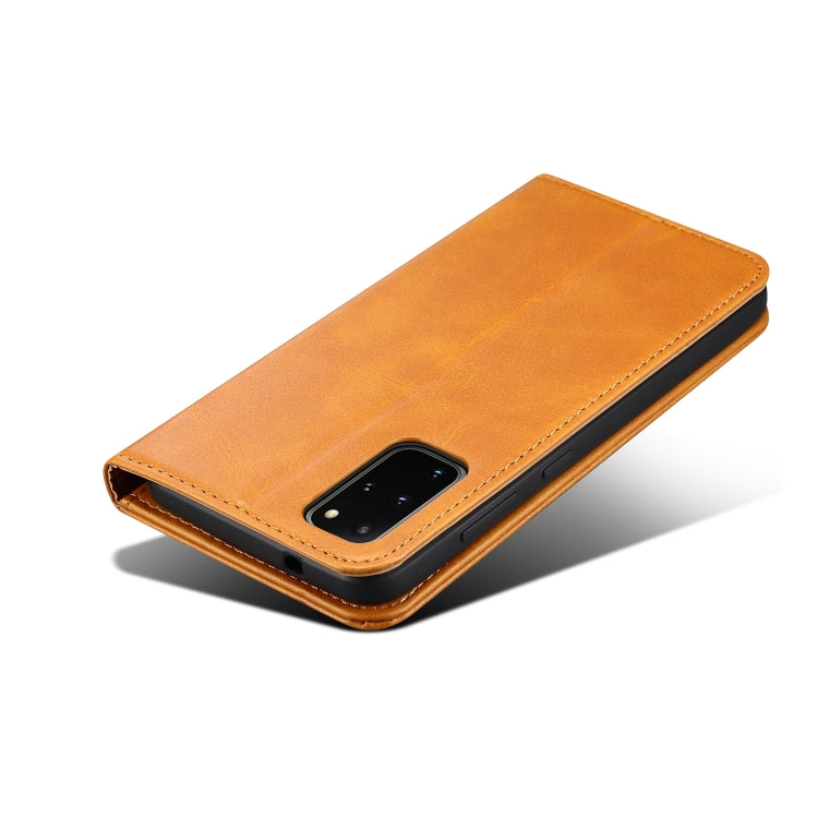 For Samsung Galaxy S20+ Calf Texture Horizontal Flip Leather Phone Case
