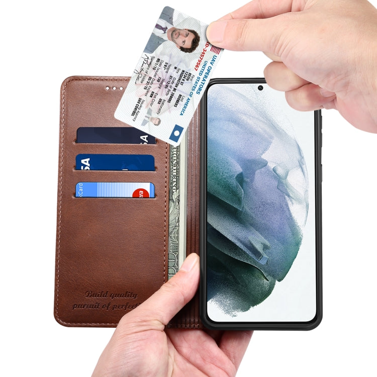 For Samsung Galaxy S21 Calf Texture Horizontal Flip Leather Phone Case
