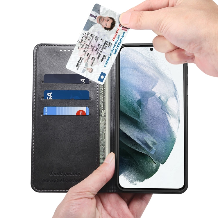 For Samsung Galaxy S21 Calf Texture Horizontal Flip Leather Phone Case