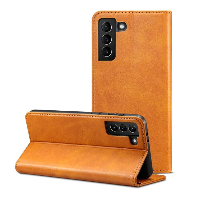 For Samsung Galaxy S21 Ultra Calf Texture Horizontal Flip Leather Phone Case