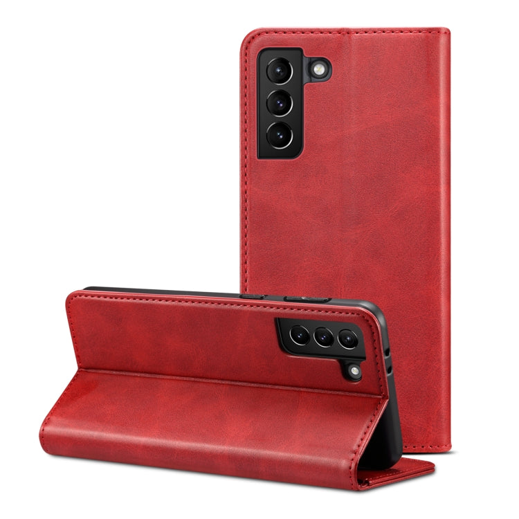 For Samsung Galaxy S21+ Calf Texture Horizontal Flip Leather Phone Case
