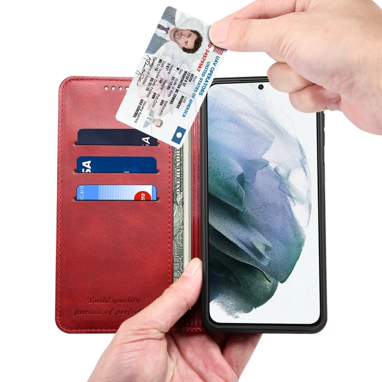 For Samsung Galaxy S21+ Calf Texture Horizontal Flip Leather Phone Case