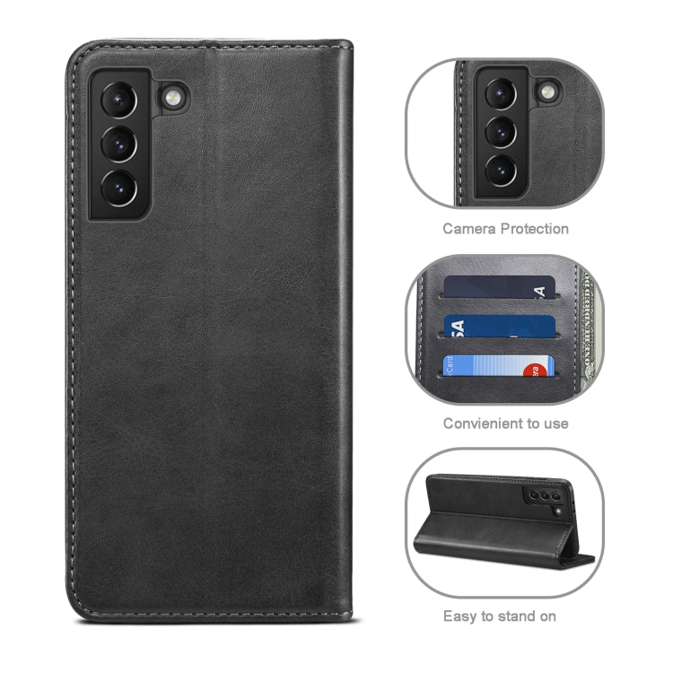 For Samsung Galaxy S21+ Calf Texture Horizontal Flip Leather Phone Case
