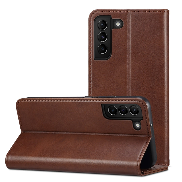 For Samsung Galaxy S22 Calf Texture Horizontal Flip Leather Phone Case