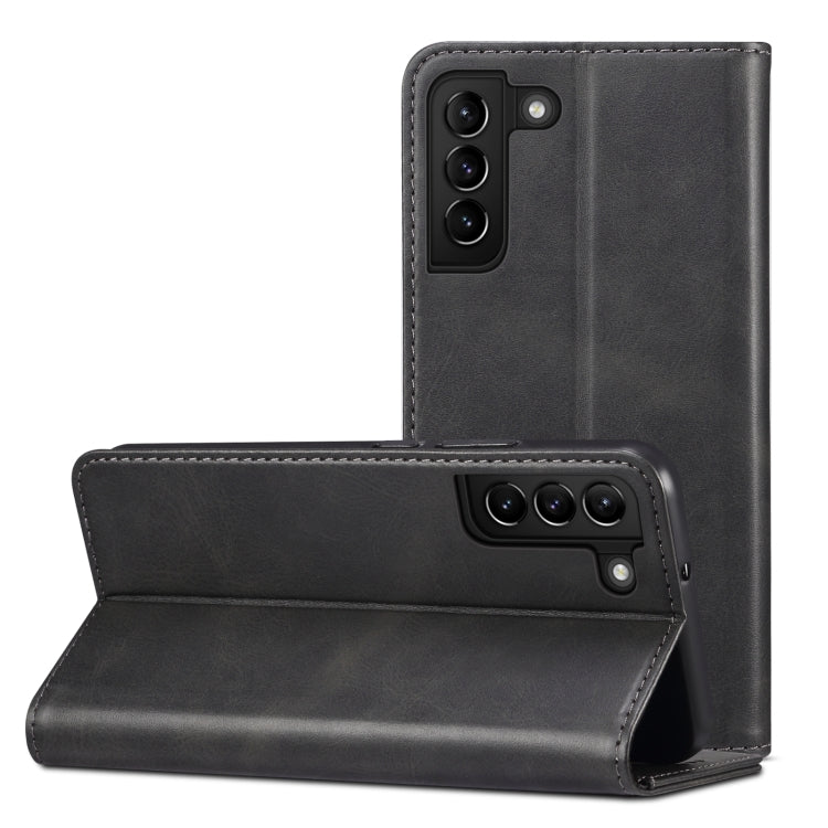 For Samsung Galaxy S22 Calf Texture Horizontal Flip Leather Phone Case