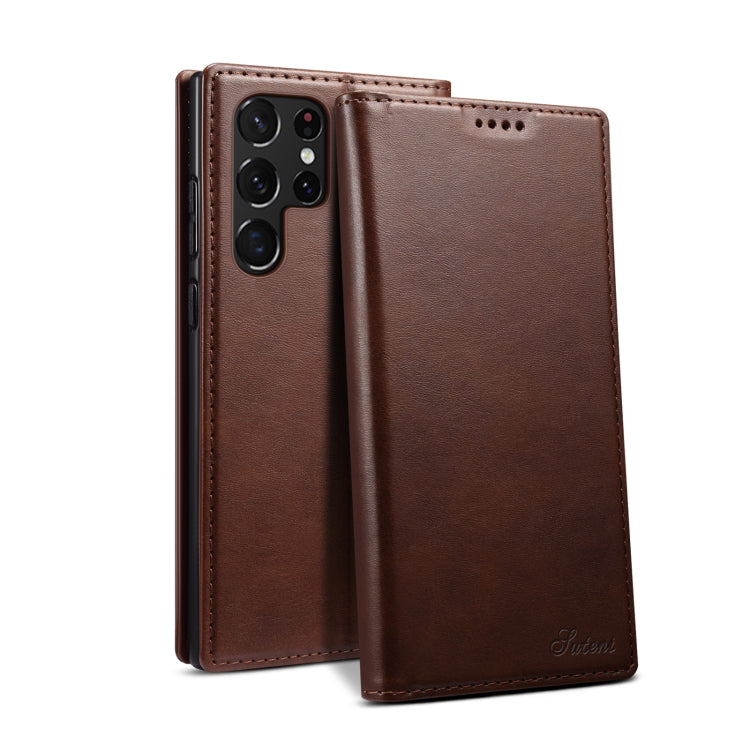 For Samsung Galaxy S22 Ultra Calf Texture Horizontal Flip Leather Phone Case