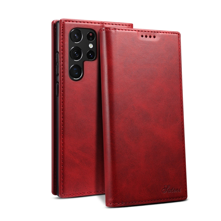 For Samsung Galaxy S22 Ultra Calf Texture Horizontal Flip Leather Phone Case