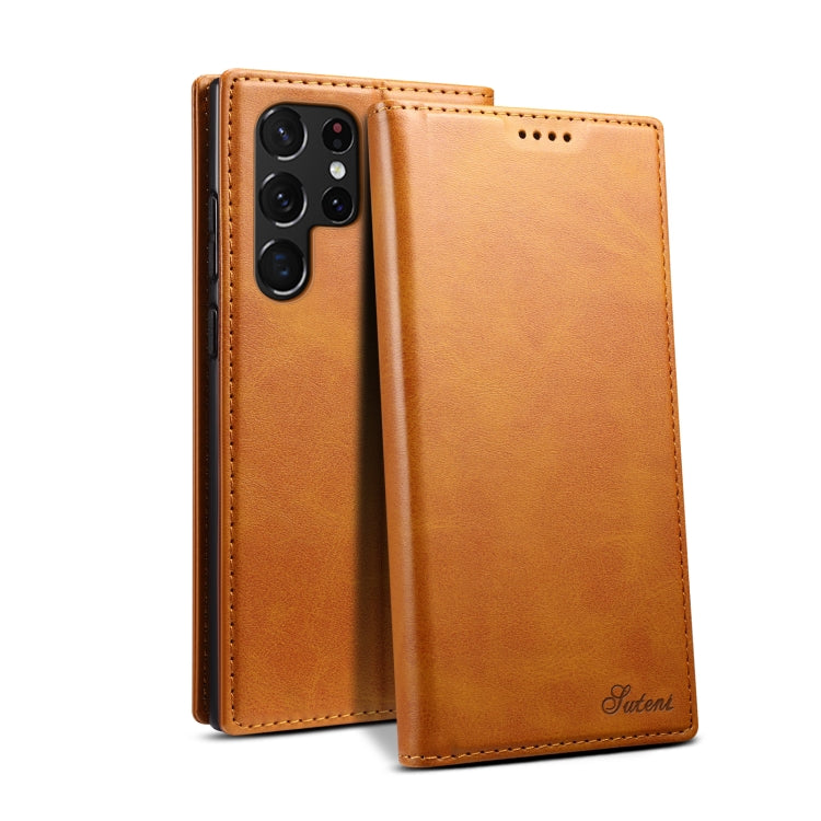 For Samsung Galaxy S22 Ultra Calf Texture Horizontal Flip Leather Phone Case