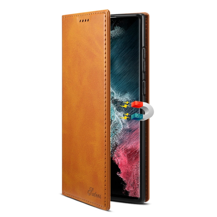 For Samsung Galaxy S22 Ultra Calf Texture Horizontal Flip Leather Phone Case