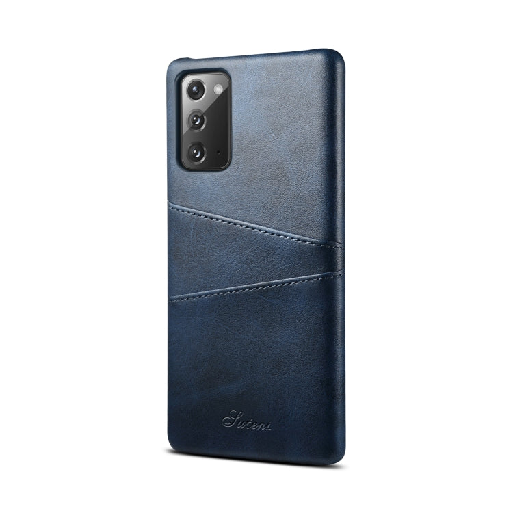 For Samsung Galaxy Note20 Calf Texture Back Protective Phone Case with Card Slots