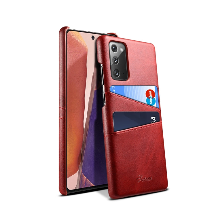 For Samsung Galaxy Note20 Calf Texture Back Protective Phone Case with Card Slots
