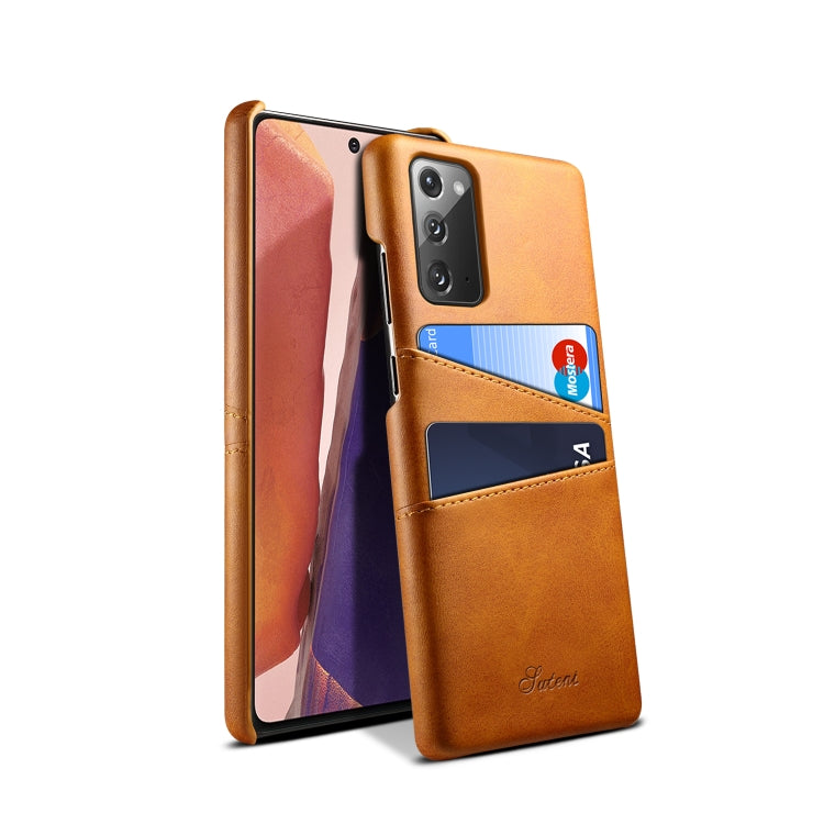For Samsung Galaxy Note20 Calf Texture Back Protective Phone Case with Card Slots