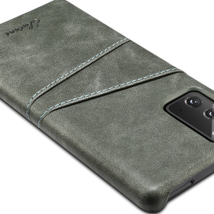 For Samsung Galaxy Note20 Calf Texture Back Protective Phone Case with Card Slots