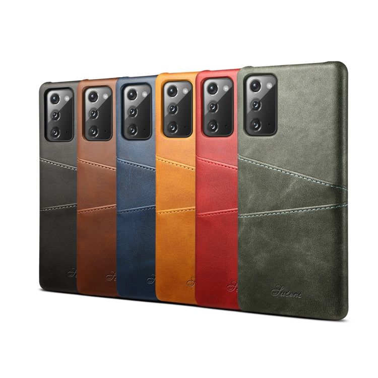 For Samsung Galaxy Note20 Calf Texture Back Protective Phone Case with Card Slots