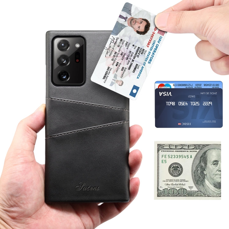 For Samsung Galaxy Note20 Ultra Calf Texture Back Protective Phone Case with Card Slots