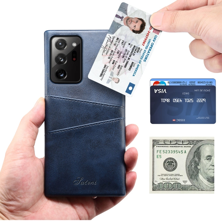 For Samsung Galaxy Note20 Ultra Calf Texture Back Protective Phone Case with Card Slots