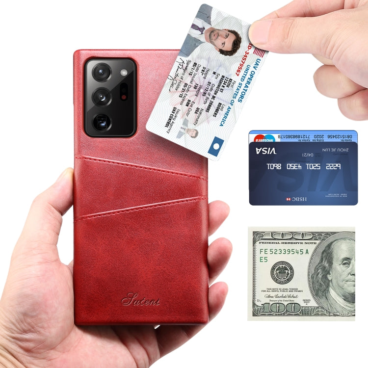 For Samsung Galaxy Note20 Ultra Calf Texture Back Protective Phone Case with Card Slots