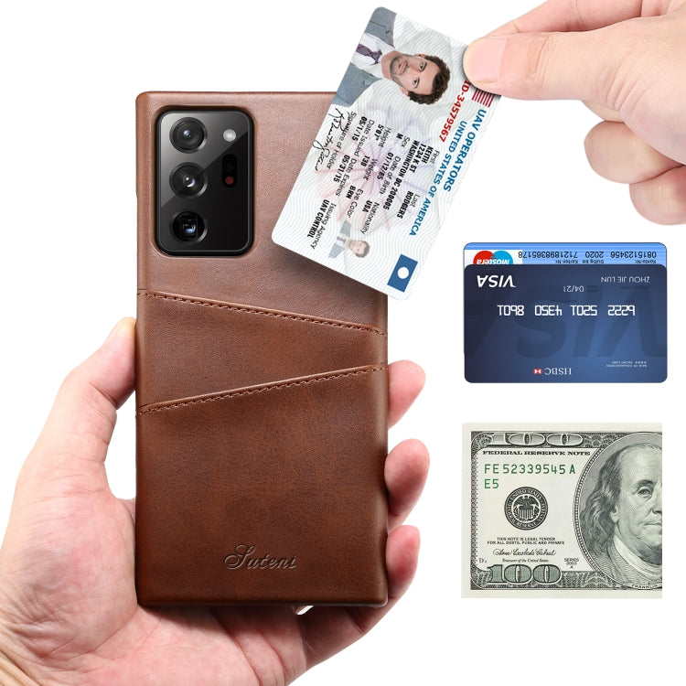 For Samsung Galaxy Note20 Ultra Calf Texture Back Protective Phone Case with Card Slots