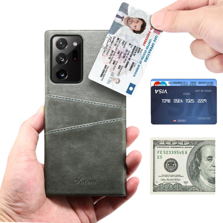 For Samsung Galaxy Note20 Ultra Calf Texture Back Protective Phone Case with Card Slots