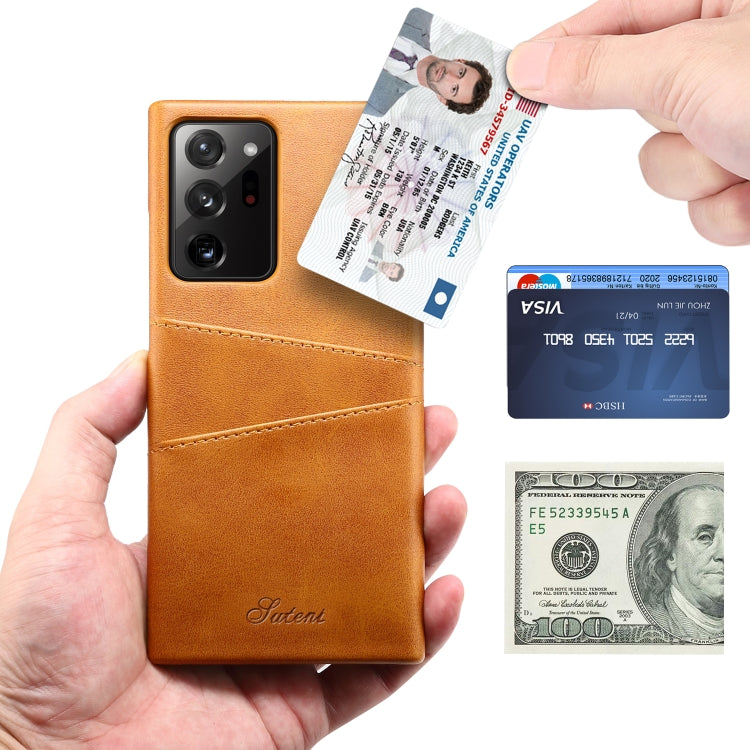 For Samsung Galaxy Note20 Ultra Calf Texture Back Protective Phone Case with Card Slots