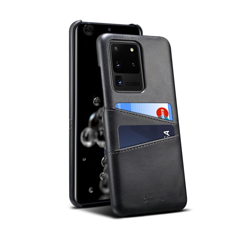 For Samsung Galaxy S20 Ultra Calf Texture Back Protective Phone Case with Card Slots