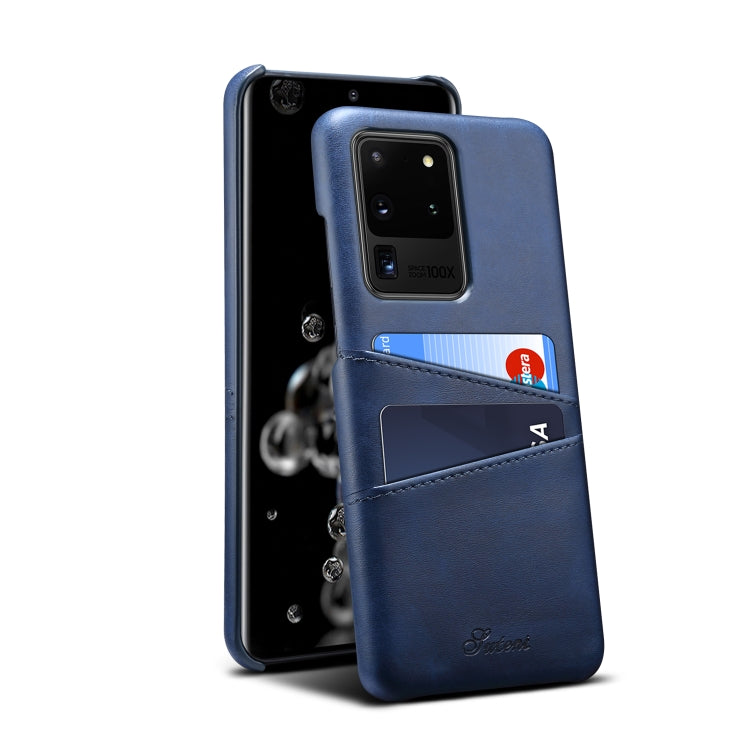 For Samsung Galaxy S20 Ultra Calf Texture Back Protective Phone Case with Card Slots