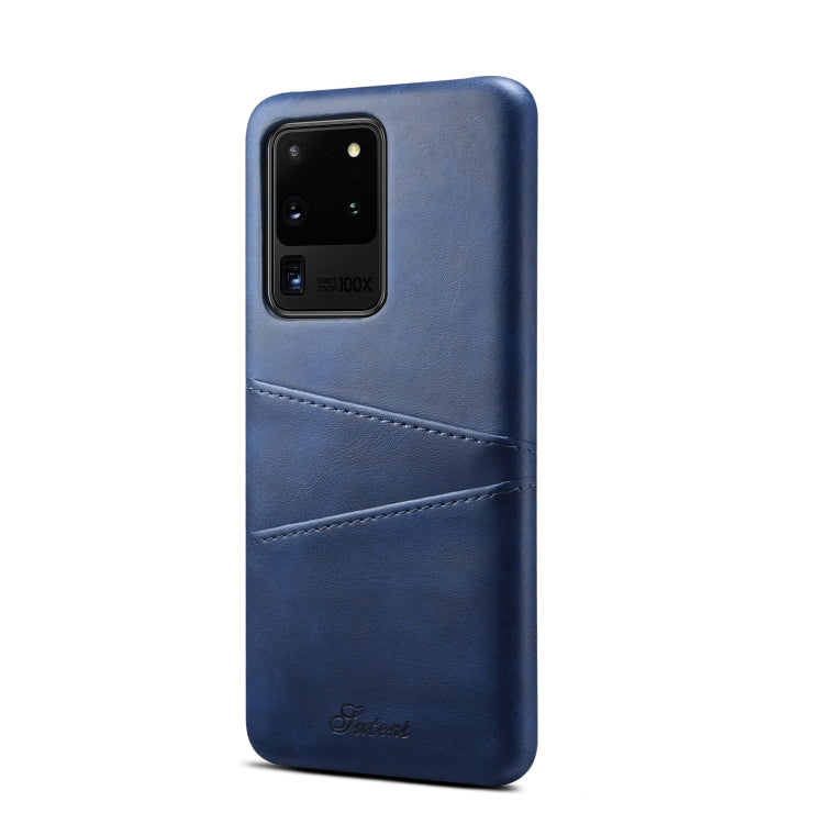 For Samsung Galaxy S20 Ultra Calf Texture Back Protective Phone Case with Card Slots