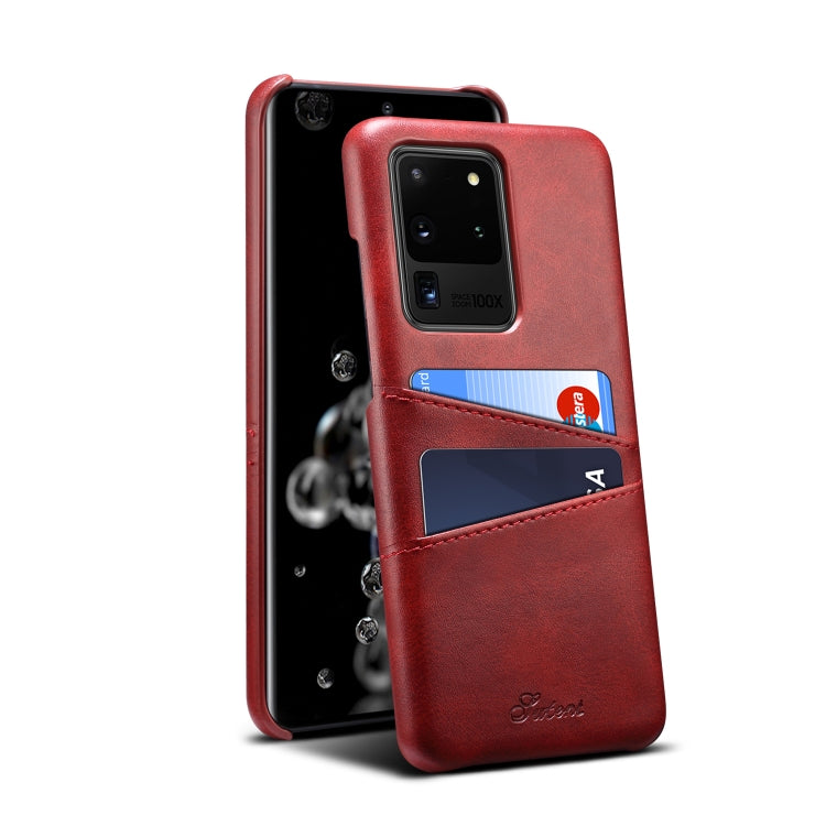 For Samsung Galaxy S20 Ultra Calf Texture Back Protective Phone Case with Card Slots