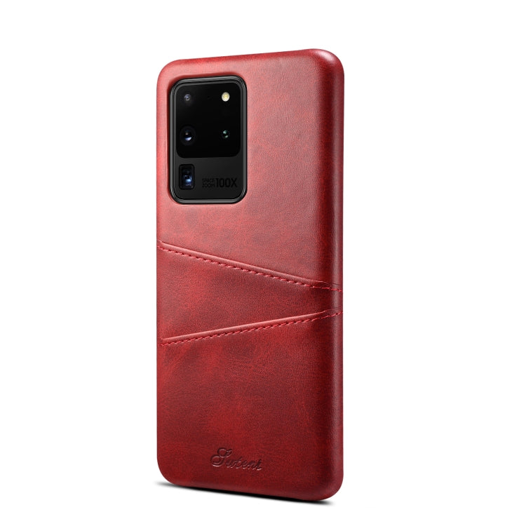 For Samsung Galaxy S20 Ultra Calf Texture Back Protective Phone Case with Card Slots