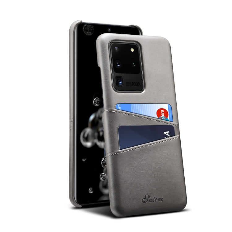 For Samsung Galaxy S20 Ultra Calf Texture Back Protective Phone Case with Card Slots