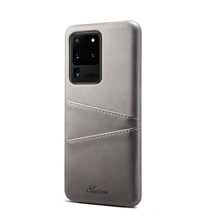 For Samsung Galaxy S20 Ultra Calf Texture Back Protective Phone Case with Card Slots