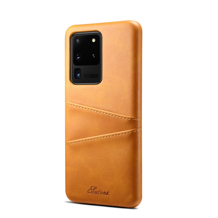For Samsung Galaxy S20 Ultra Calf Texture Back Protective Phone Case with Card Slots