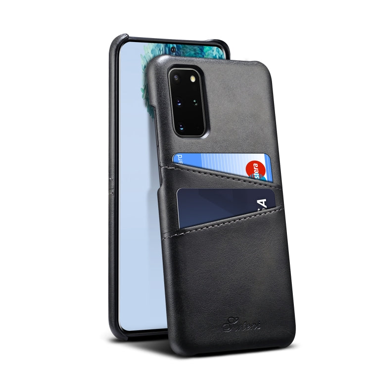 For Samsung Galaxy S20+ Calf Texture Back Protective Phone Case with Card Slots