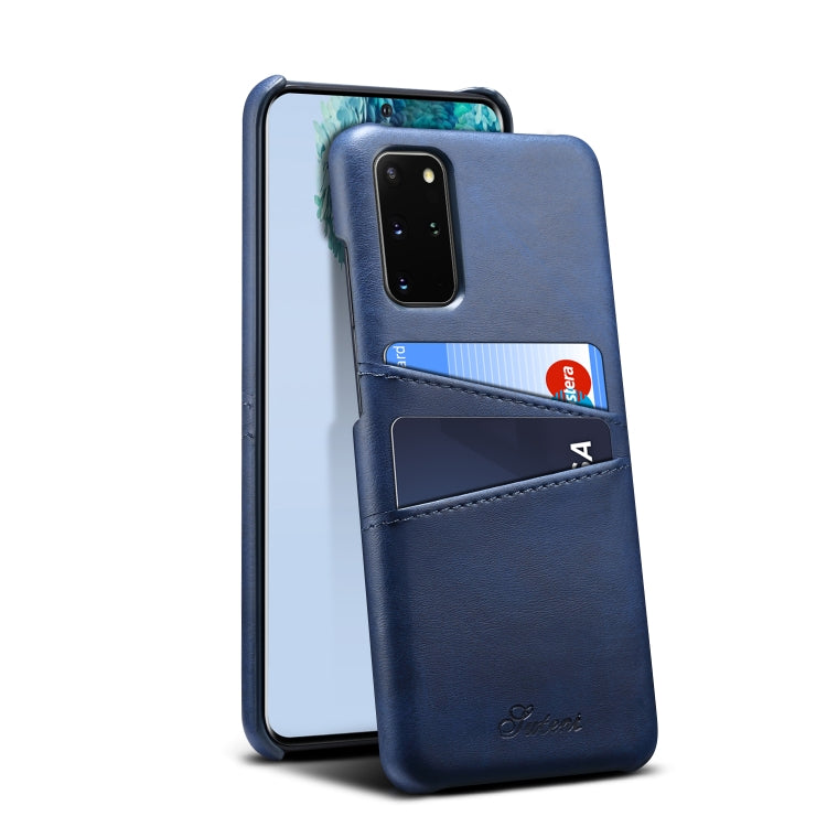 For Samsung Galaxy S20+ Calf Texture Back Protective Phone Case with Card Slots