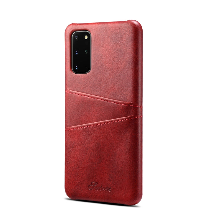 For Samsung Galaxy S20+ Calf Texture Back Protective Phone Case with Card Slots