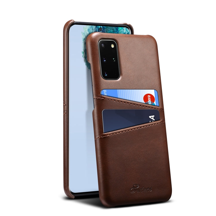 For Samsung Galaxy S20+ Calf Texture Back Protective Phone Case with Card Slots