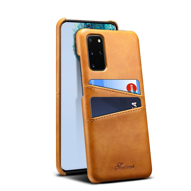 For Samsung Galaxy S20+ Calf Texture Back Protective Phone Case with Card Slots