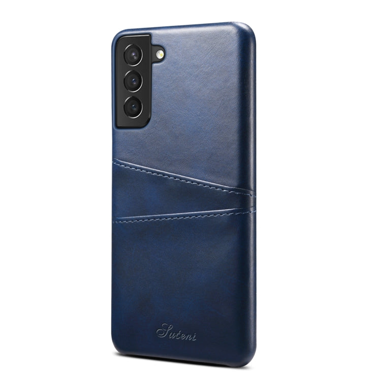 For Samsung Galaxy S21 Calf Texture Back Protective Phone Case with Card Slots