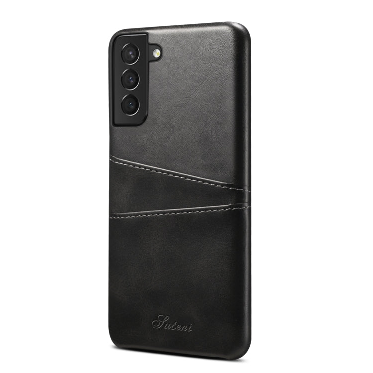 For Samsung Galaxy S21+ Calf Texture Back Protective Phone Case with Card Slots