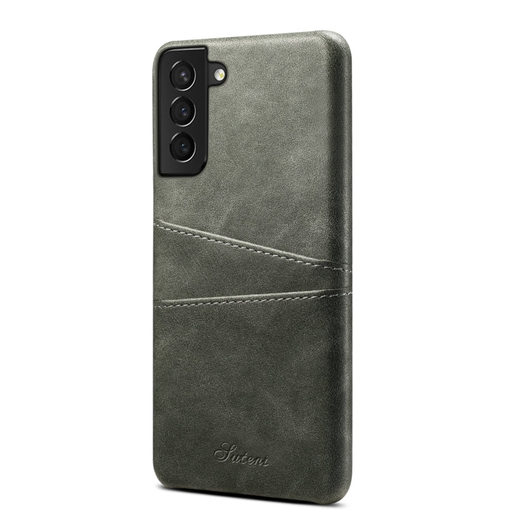 For Samsung Galaxy S21+ Calf Texture Back Protective Phone Case with Card Slots