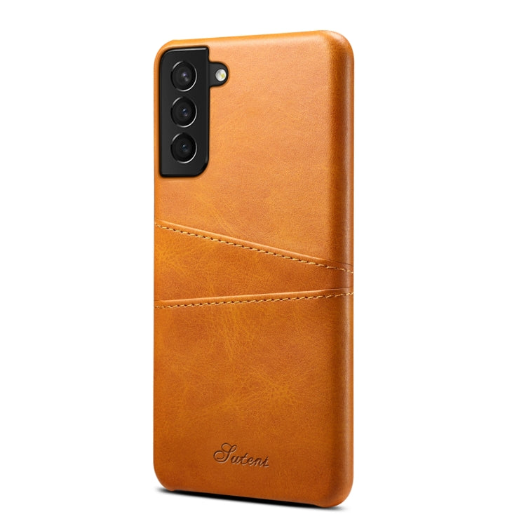 For Samsung Galaxy S21+ Calf Texture Back Protective Phone Case with Card Slots