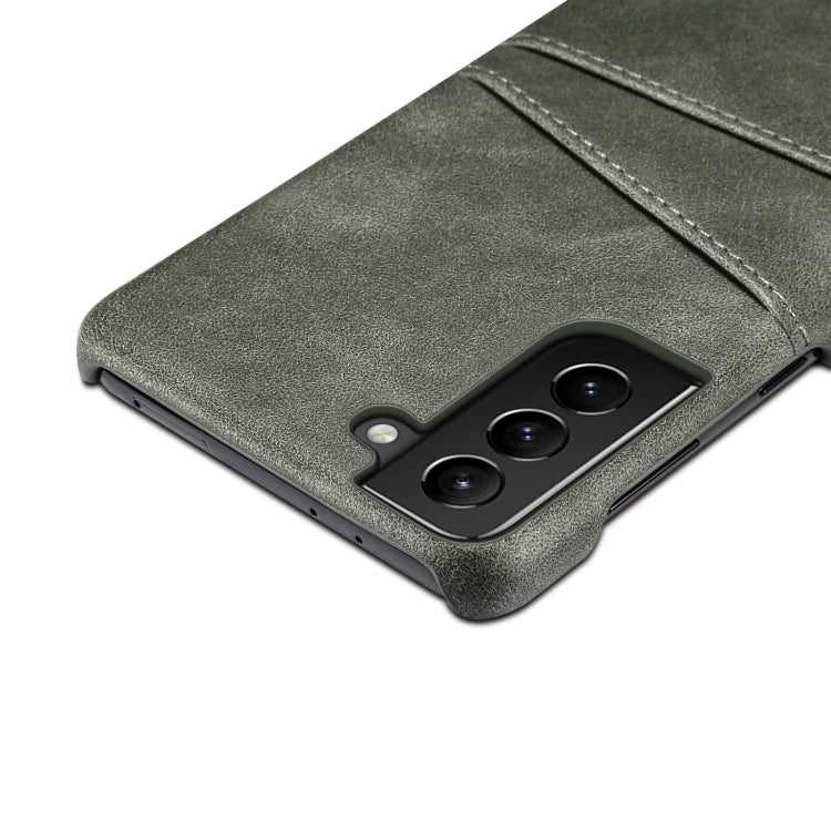 For Samsung Galaxy S21+ Calf Texture Back Protective Phone Case with Card Slots