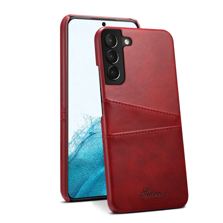 For Samsung Galaxy S22 Calf Texture Back Protective Phone Case with Card Slots